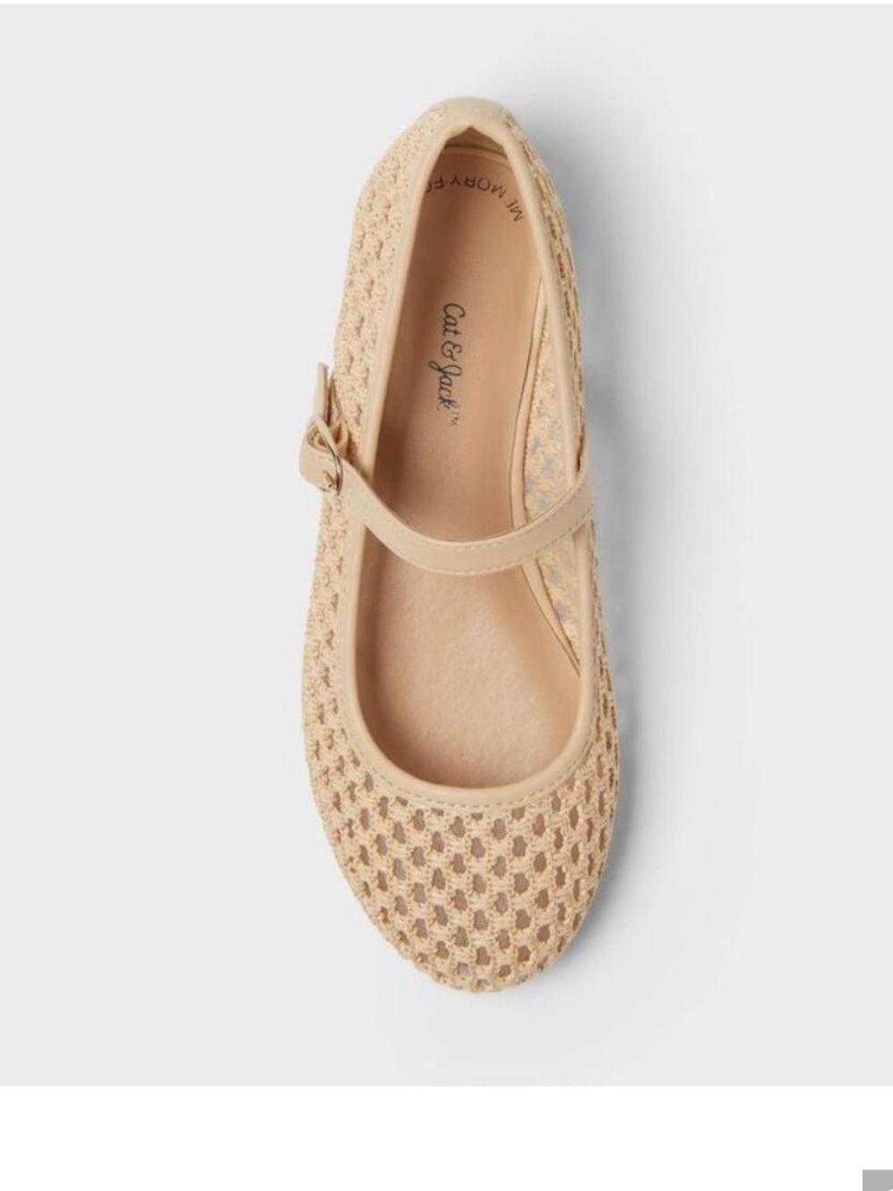 Cat & Jack Girls' Tan Woven Mary Jane Ballet Flat